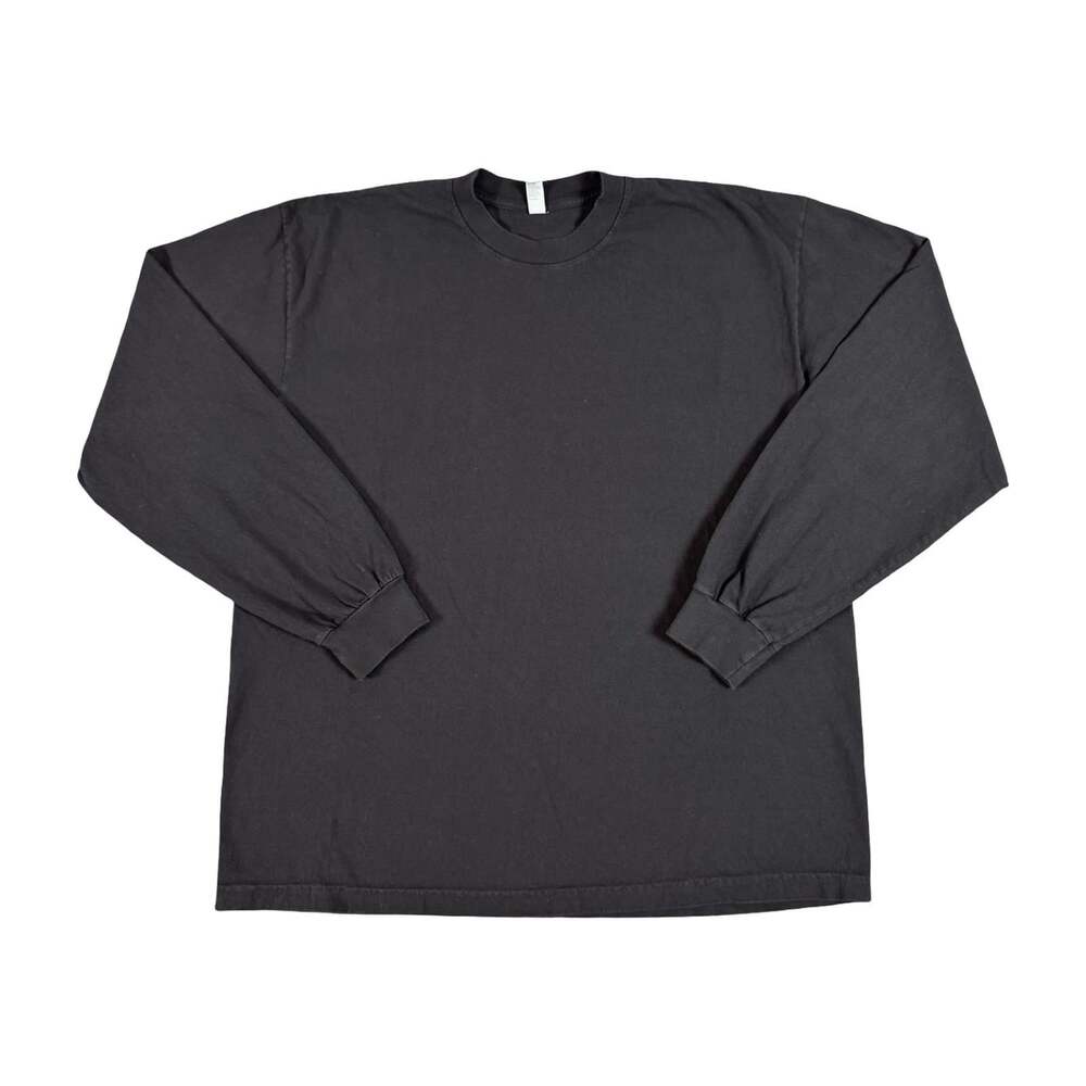 Los Angeles Apparel Black Blank 100% Cotton Long Sleeve Tshirt Size XL